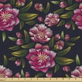 thumbnail image 1 of Ambesonne Cherry Blossom Fabric by the Yard Upholstery, Flowers Leaves Art, 1 Yard, Magenta Green Brown, 1 of 5