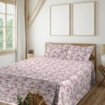 thumbnail image 1 of Ambesonne Cherry Blossom Fitted & Flat Sheet with Sham 3 Pcs Set, Sakura Petals Art, Twin XL, Pale Pink and Magenta, 1 of 5