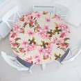 thumbnail image 1 of Ambesonne Cherry Blossom Fitted Round Tablecloth, Bohemian Spring Art, 36"- 40" Diameter, Pale Pink Fawn Cream, 1 of 5