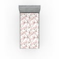 thumbnail image 1 of Ambesonne Cherry Blossom Fitted Sheet, Soft Flowers Spring, Twin XL Size, Blush Evergreen and Taupe, 1 of 5