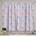 thumbnail image 1 of Ambesonne Cherry Blossom Kitchen Curtains, Inspirational Garden, 55"x39", Pale Blue Redwood Pink, 1 of 3