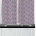 thumbnail image 1 of Ambesonne Cherry Blossom Kitchen Curtains, Renewal and Hope, 55"x39", Blue Grey Green and Pink, 1 of 2