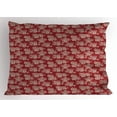 thumbnail image 1 of Ambesonne Cherry Blossom Pillow Sham, Bale of Hay, 26" X 20", Ruby and Eggshell, 1 of 2