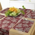 thumbnail image 1 of Ambesonne Cherry Blossom Table Runner & Placemats, Bale of Hay, Placemat 4 pcs + Runner 16"x72", Ruby and Eggshell, 1 of 2