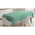 thumbnail image 1 of Ambesonne Cherry Blossom Tablecloth Rectangular Table Cover, Downward Sloping, 52"x70", Rose and Sea Green, 1 of 4