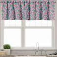 thumbnail image 1 of Ambesonne Cherry Blossom Valance Pack of 2, Renewal and Hope, 54"X12", Blue Grey Green and Pink, 1 of 3