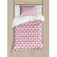 thumbnail image 1 of Ambesonne Cherry Duvet Cover Sets, Rhythmic Cherries Motifs, 2-Twin, Ruby Pink, 1 of 4