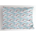 thumbnail image 1 of Ambesonne Cherry Pillow Sham, Butterflies Sakura, 26" X 20", Multicolor, 1 of 2