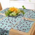thumbnail image 1 of Ambesonne Cherry Table Runner & Placemats, Fruit on Nostalgic Dots, Placemat 4 pcs + Runner 16"x72", Vermilion Seafoam White, 1 of 2