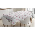 thumbnail image 1 of Ambesonne Cherry Tablecloth Rectangular Table Cover, Red Pie Cherry, 60"x90", Pink Black White, 1 of 4