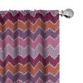 thumbnail image 1 of Ambesonne Chevron 4-Panel Curtains, Colorful Knitted Zigzag Art, 56"x84", Dark Magenta and Vermilion, 1 of 1