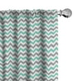 thumbnail image 1 of Ambesonne Chevron Window Curtains, Geometric Wavy Zigzag, Each 28" W x 63" L, Seafoam Grey White, 1 of 5