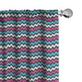 thumbnail image 1 of Ambesonne Chevron Window Curtains, Zigzag Colorful Twisty, Each 28" W x 63" L, Pink Sky Blue Black, 1 of 4