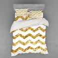 thumbnail image 1 of Ambesonne Chevron Bedding Set 4 Pcs, Zigzag Pattern Modern, Queen, Pale Coffee White, 1 of 3