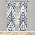 thumbnail image 1 of Ambesonne Chevron Curtains, Aztec Pattern Motif Print, Pair of 28"x84", White Purpleblue, 1 of 2