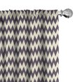 thumbnail image 1 of Ambesonne Chevron Curtains, Narrow Sharp Zigzags, Pair of 28"x84", Dark Blue Cream, 1 of 5