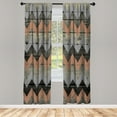 thumbnail image 1 of Ambesonne Chevron Curtains, Zig Zag Lines Pattern Art, Pair of 28"x95", Dark Sepia, 1 of 2