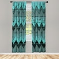 thumbnail image 1 of Ambesonne Chevron Curtains, Zig Zag Striped Rustic Art, Pair of 28"x95", Mint Green, 1 of 2