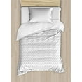 thumbnail image 1 of Ambesonne Chevron Duvet Cover Sets, Zigzag and Vertical Lines, 2-Twin, White and Pale Taupe, 1 of 3