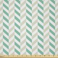 thumbnail image 1 of Ambesonne Chevron Fabric by the Yard Microfiber, Herringbone Springtime, 10 Yards, Sea Green Eggshell White, 1 of 2