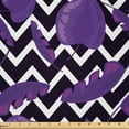 thumbnail image 1 of Ambesonne Chevron Fabric by the Yard Microfiber, Leaves on Zigzags Pattern, 5 Yards, Quartz Dark Indigo White, 1 of 2