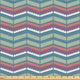 thumbnail image 1 of Ambesonne Chevron Fabric by the Yard Upholstery, Colorful Zigzag Lines Art, 3 Yards, Blue Grey and Burnt Sienna, 1 of 5