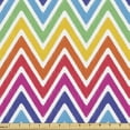 thumbnail image 1 of Ambesonne Chevron Fabric by the Yard Upholstery, Rainbow Colored Zigzags, 5 Yards, Multicolor, 1 of 5