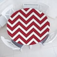 thumbnail image 1 of Ambesonne Chevron Fitted Round Tablecloth, Art Abstract Zigzag Pattern, 45"- 56" Diameter, White Dark Pink and Black, 1 of 5