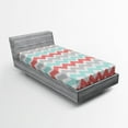 thumbnail image 1 of Ambesonne Chevron Fitted Sheet, Art Pastel Zigzags, Twin Size, White Charcoal Grey, 1 of 2