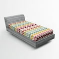 thumbnail image 1 of Ambesonne Chevron Fitted Sheet, Boho Old Fashioned, Twin XL Size, Multicolor, 1 of 2