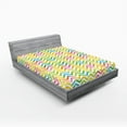 thumbnail image 1 of Ambesonne Chevron Fitted Sheet, Colorful Geometrical, Queen Size, Multicolor, 1 of 2