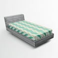 thumbnail image 1 of Ambesonne Chevron Fitted Sheet, Herringbone Springtime, Twin Size, Sea Green Eggshell White, 1 of 2
