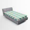 thumbnail image 1 of Ambesonne Chevron Fitted Sheet, Herringbone Springtime, Twin XL Size, Sea Green Eggshell White, 1 of 2