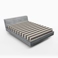 thumbnail image 1 of Ambesonne Chevron Fitted Sheet, Narrow Sharp Zigzags, Full Size, Dark Blue Cream, 1 of 3