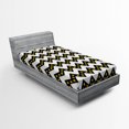 thumbnail image 1 of Ambesonne Chevron Fitted Sheet, Parallel Striped Lines, Twin Size, White Yellow, 1 of 2