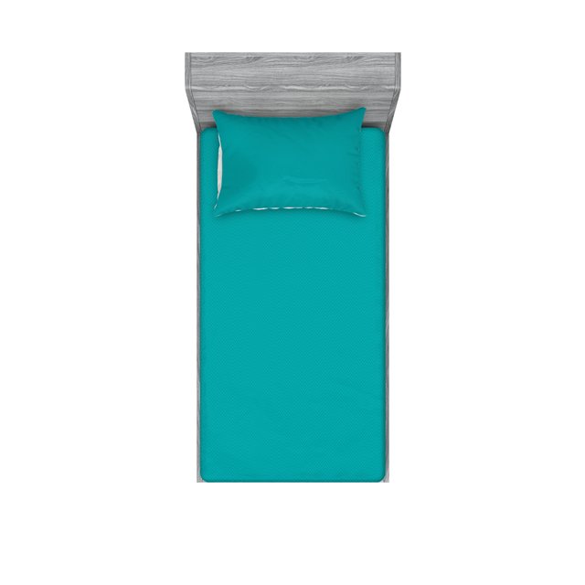 Ambesonne Chevron Fitted Sheet & Pillow Sham Set, Neutral Modern Zigzags Art, Twinxl, Teal Dark Turquoise