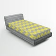 thumbnail image 1 of Ambesonne Chevron Fitted Sheet, Tribal, Twin XL Size, Yellow Pale Grey, 1 of 3