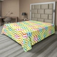 thumbnail image 1 of Ambesonne Chevron Flat Sheet, Colorful Geometrical, King Size, Multicolor, 1 of 1