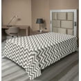 thumbnail image 1 of Ambesonne Chevron Flat Sheet, Grey and White Zig Zag, TwinXL Size, Warm Taupe White, 1 of 1