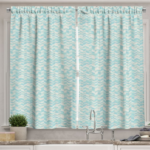 Ambesonne Chevron Kitchen Curtains, Creative Simplistic Design, 55"x39", Multicolor