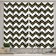 thumbnail image 1 of Ambesonne Chevron Kitchen Curtains, Parallel Striped Lines, 55"x45", White Yellow, 1 of 1
