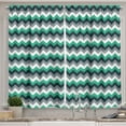 thumbnail image 1 of Ambesonne Chevron Kitchen Curtains, Symmetric Arrows Stripe, 55"x39", Jade Green Grey White, 1 of 3
