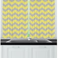 thumbnail image 1 of Ambesonne Chevron Kitchen Curtains, Tribal, 55"x45", Yellow Pale Grey, 1 of 1