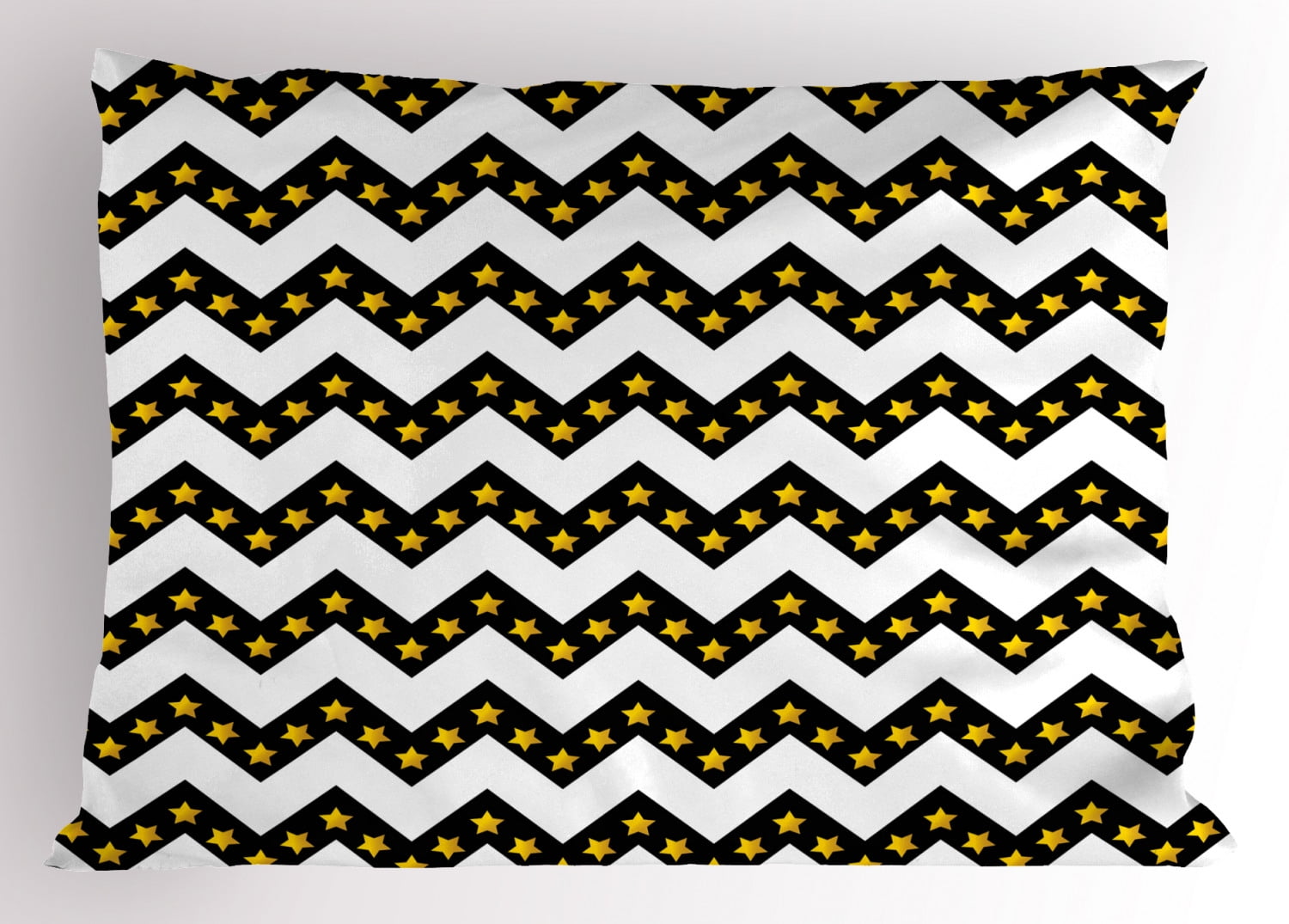 Ambesonne chevron pillow sham parallel striped lines 26 x 20 white
