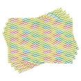 thumbnail image 1 of Ambesonne Chevron Place Mats Set of 4, Colorful Geometrical, Standard Size, Multicolor, 1 of 6