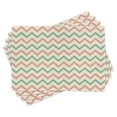 thumbnail image 1 of Ambesonne Chevron Place Mats Set of 4, Vintage Insignia, Standard Size, Pink Cream Green, 1 of 4