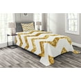 thumbnail image 1 of Ambesonne Chevron Quilted Bedspread Set 2 Pcs, Zigzag Pattern Modern, Twin Size, Pale Coffee White, 1 of 3