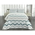 thumbnail image 1 of Ambesonne Chevron Quilted Bedspread Set 3 Pcs, Simple Geometric Zigzags, Queen Size, Multicolor, 1 of 5