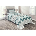 thumbnail image 1 of Ambesonne Chevron Quilted Coverlet 2 Pcs, Simple Geometric Zigzags, Twin Size, Multicolor, 1 of 2