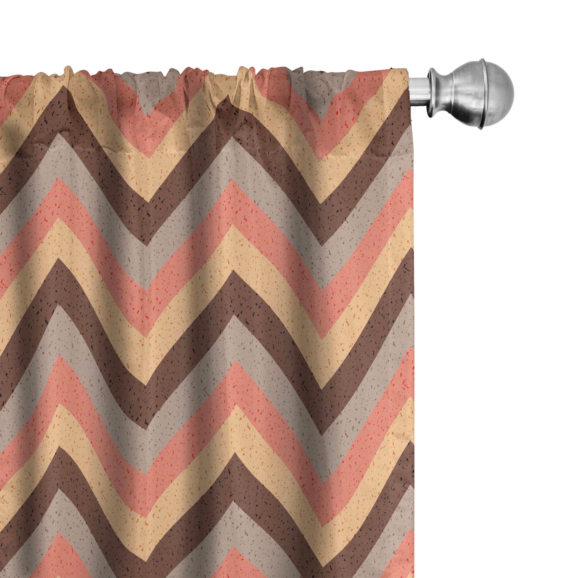 Chevron Multicolor Microfiber Rod Pocket Curtain Panels